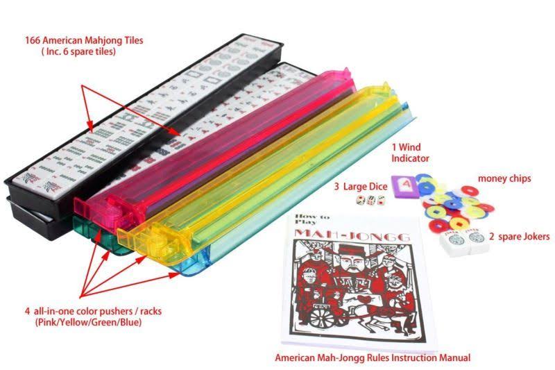 Blue Phoenix 166 Tiles American Mahjong Set with Soft Bag Y69890
