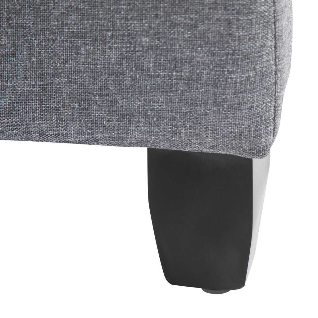 Gray Half Moon Storage Ottoman with Lift Lid B1576