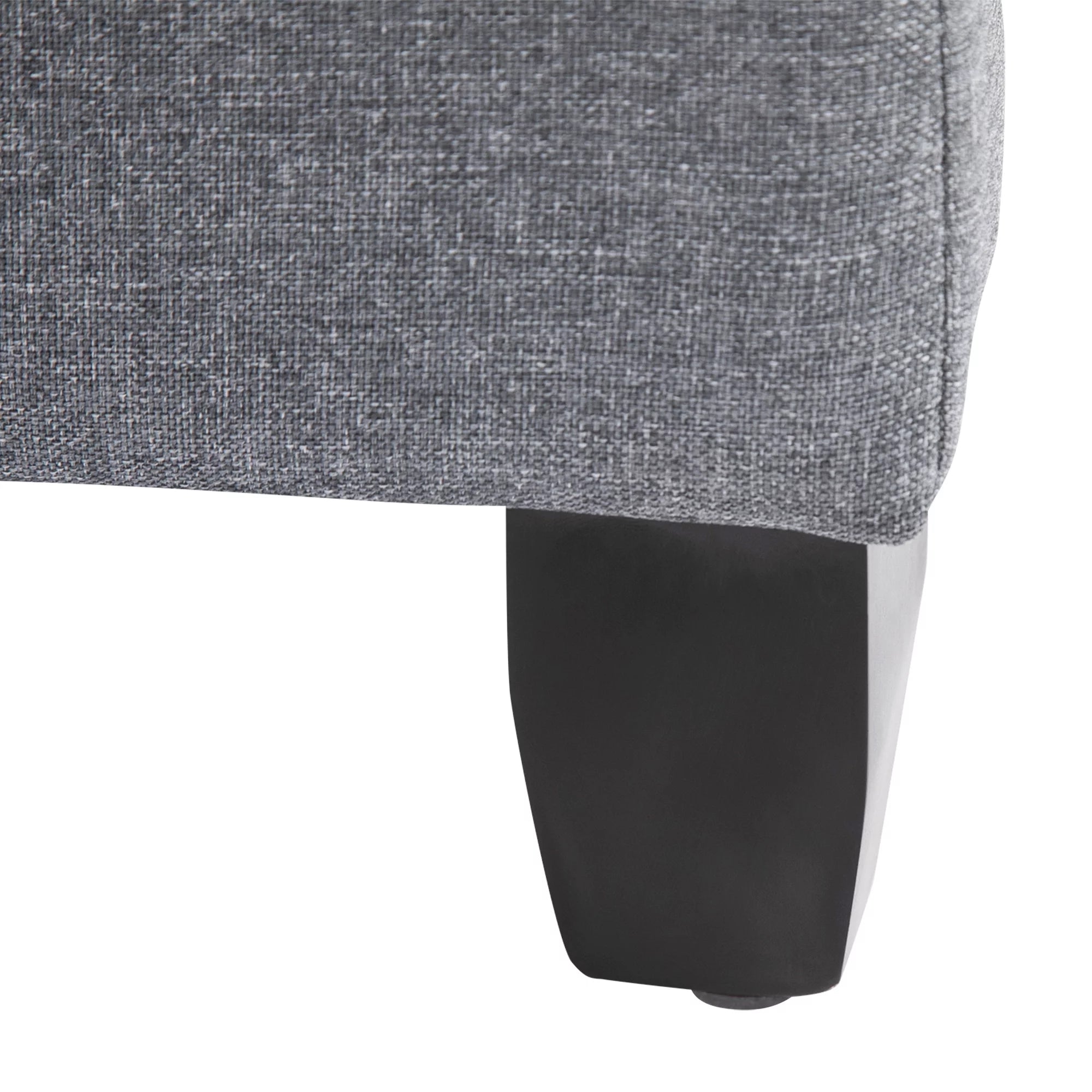 Gray Half Moon Storage Ottoman with Lift Lid B1576