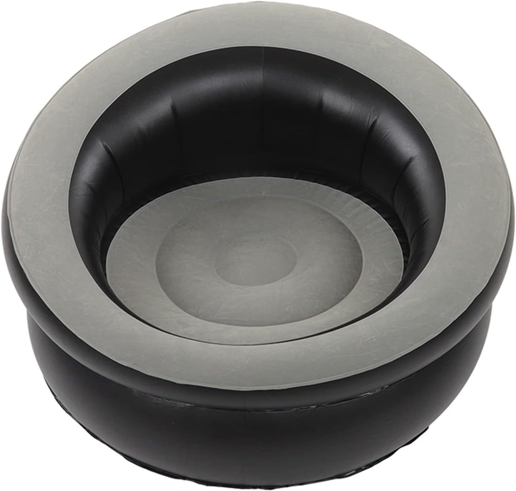 Inflatable Leisure Sofa Flocking Couch Air Chaise Lounge Grey C866