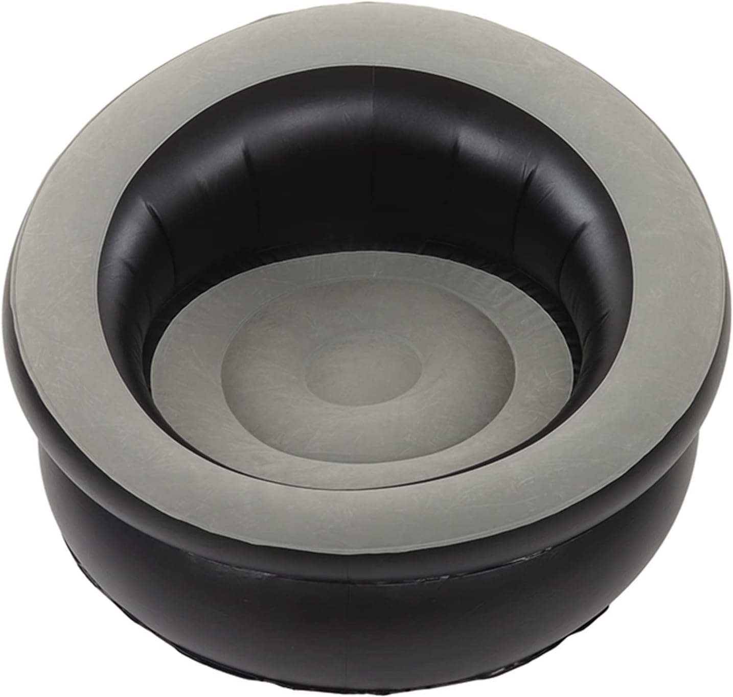 Inflatable Leisure Sofa Flocking Couch Air Chaise Lounge Grey C866