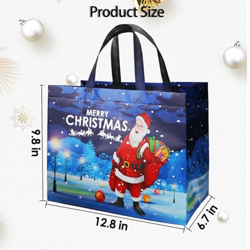 20 Pack Assorted Sizes Non-Woven Christmas Gift Bags with Handle C428