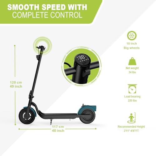 500W Motor 19 Mph 21 Miles 10" Tires Foldable Electric Scooter F57993