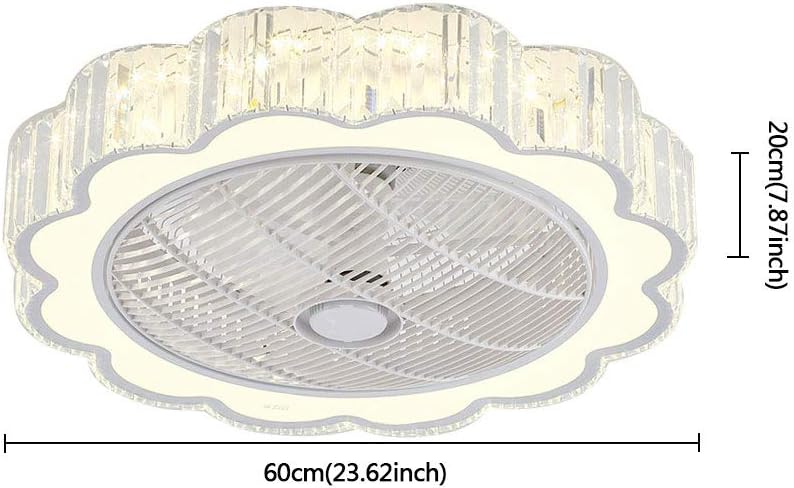 23" Ceiling Fan with Lights, Acrylic LED Ceiling Fan with Remote Control White B13642
