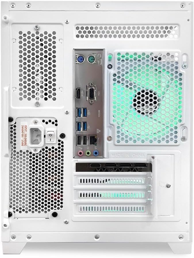 White Gaming PC with AMD Ryzen 5 5600X RTX 4060 16GB DDR4 RAM 1TB M.2 SSD W672