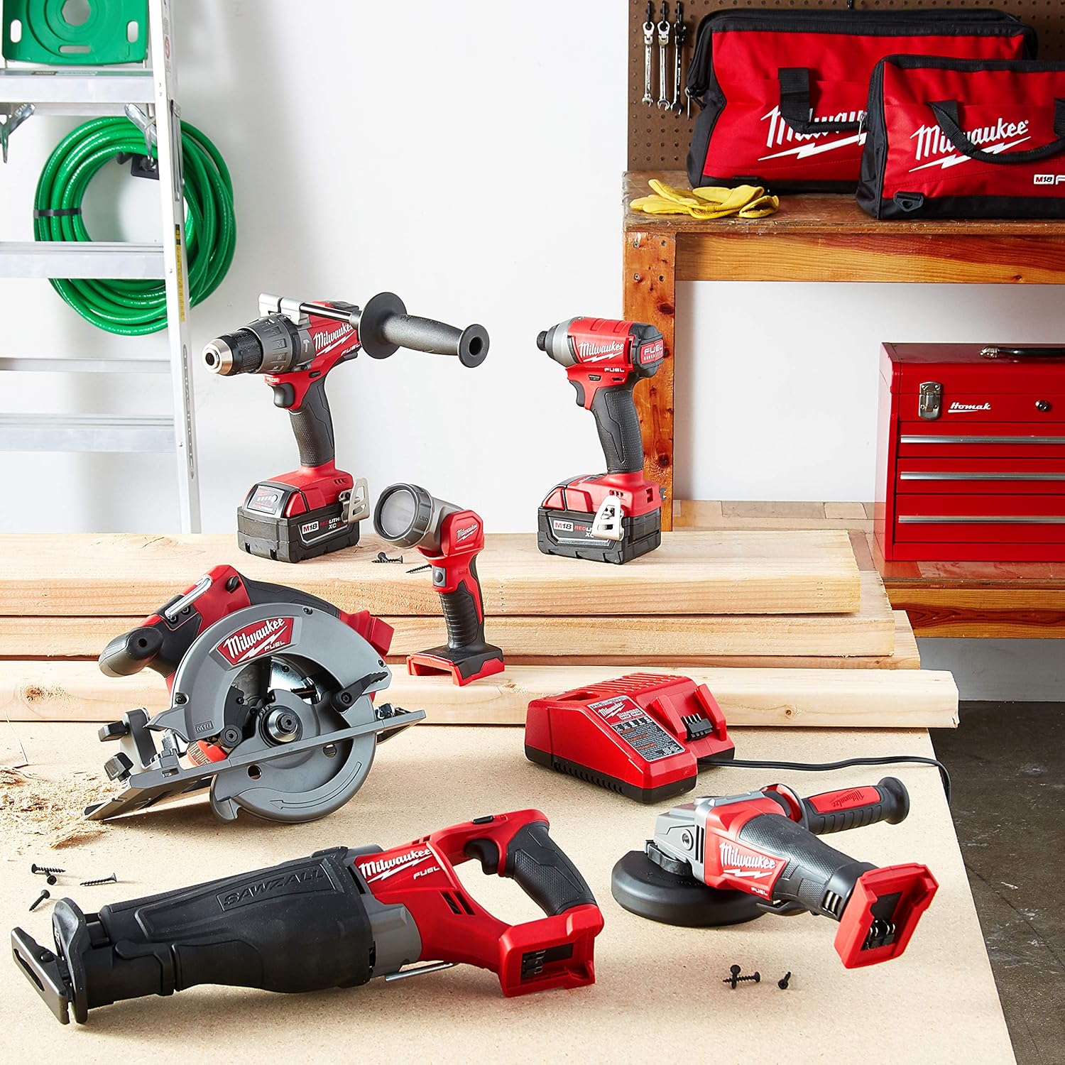 Brushless Cordless Combo Kit (6-Tool) with 5.0 Ah Batteries, Charger, Tool Bags U147203