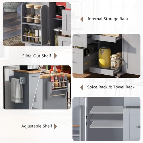 White Kitchen Island with Drop Leaf and 3 Drawer Y7646