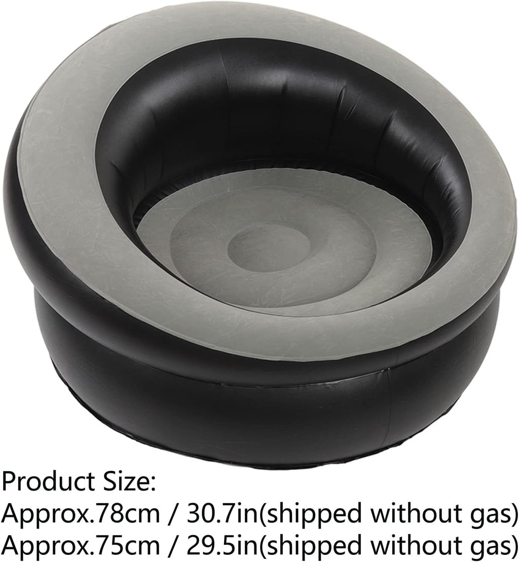 Inflatable Leisure Sofa Flocking Couch Air Chaise Lounge Grey C866
