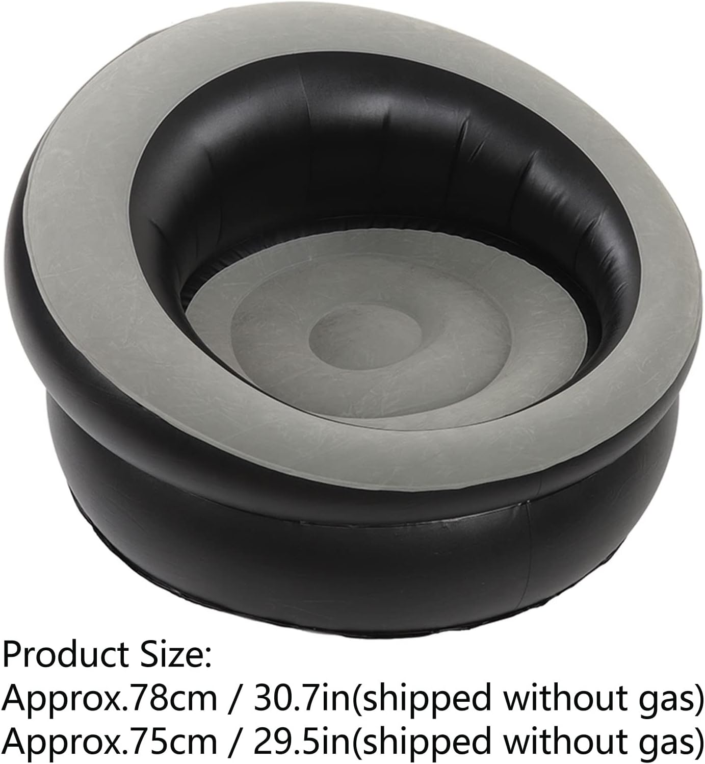 Inflatable Leisure Sofa Flocking Couch Air Chaise Lounge Grey C866
