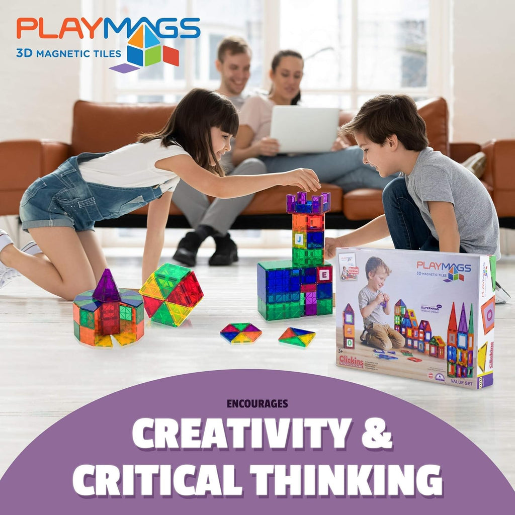 56 Pc Magnetic Tiles Building Set M8823