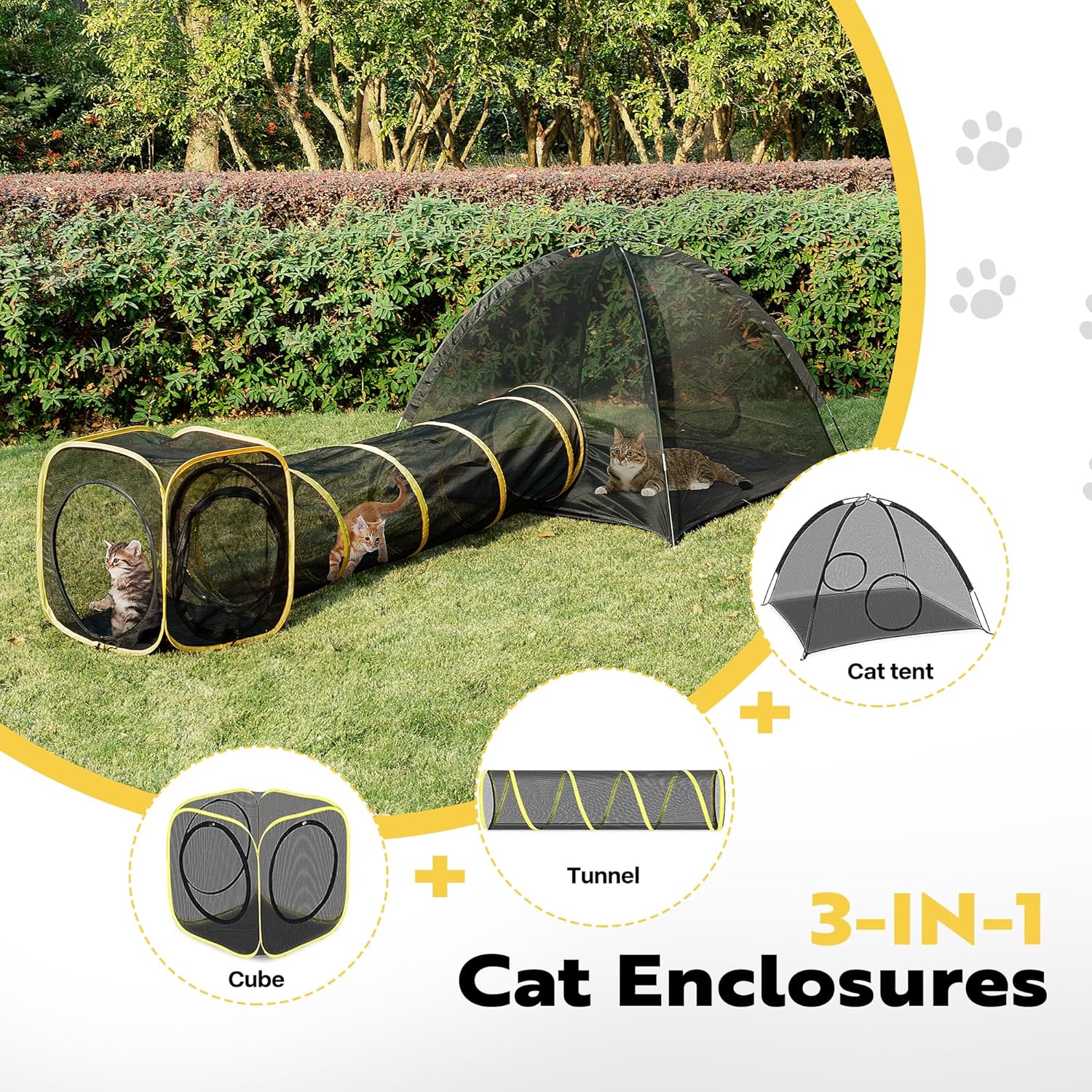 Outdoor Cat Enclosures Portable Catio with Cat Tent C3788