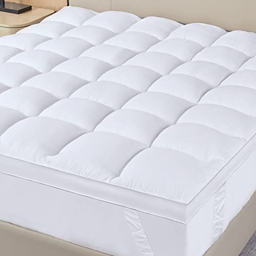 Extra Thick King Mattress Topper, Soft Plush Cooling Overfilled 1400GSM Mattress Pad T926680