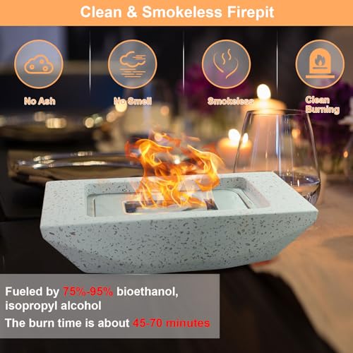 Concrete-Black 12.5" Portable Tabletop Fire Pit Bowl U184832