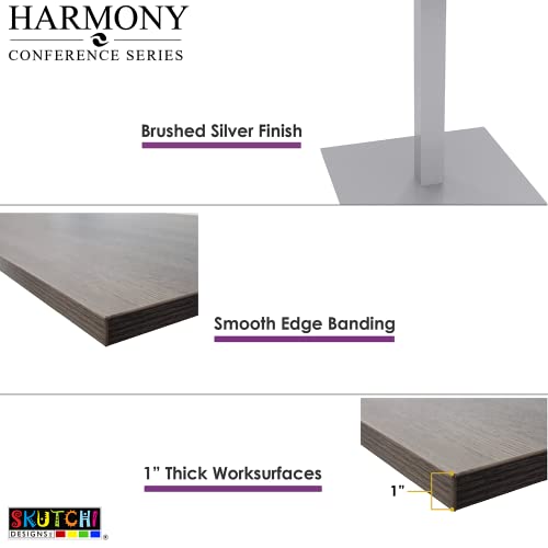 White 7 Foot Rectangular Conference Table with Metal T-Legs C409