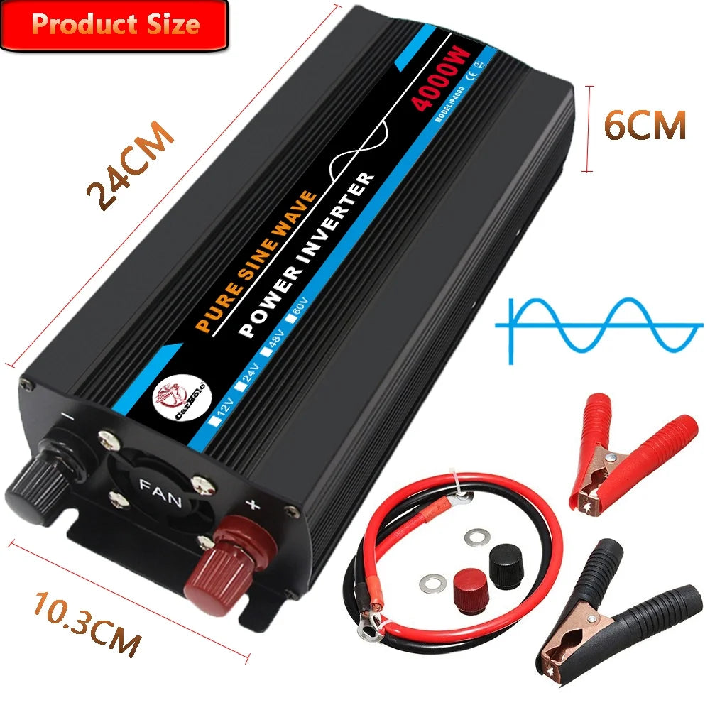 4000W Pure Sine Wave Power Inverter DC12V to AC 120V B305