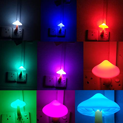 5Pack Sensor LED Night Light Plug in Mushroom Light Y175