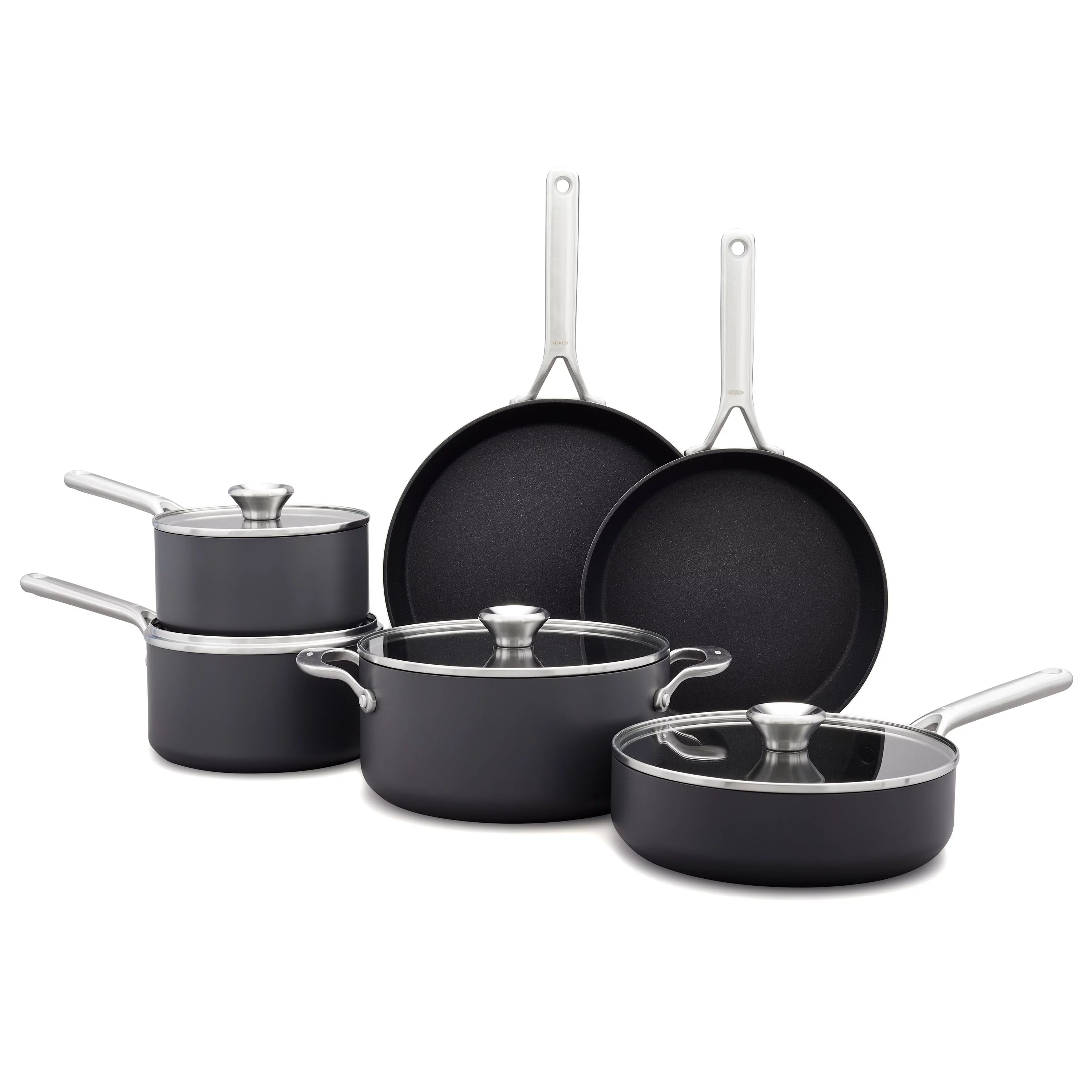 10 Piece Hard Anodized Nonstick Cookware Set, Black N254675