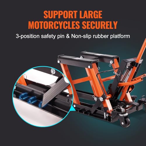 1500 LBS Hydraulic Scissor Motorcycle Jack Stand with 4 Wheels I48004