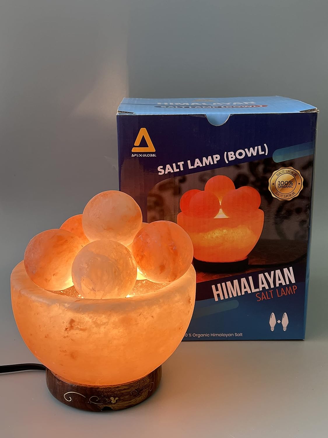 6 inches 8 lbs. Himalayan Salt Lamp with Dimmer Switch and Extra Bulb I254212