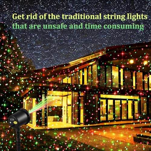 Red & Green Stars Motion Laser Christmas Lights Projector A6530
