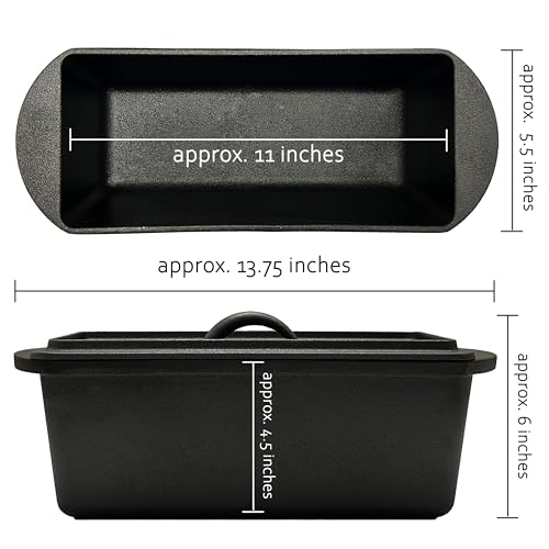 Rectangular Cast Iron Bread Loaf Pan with Lid H33328