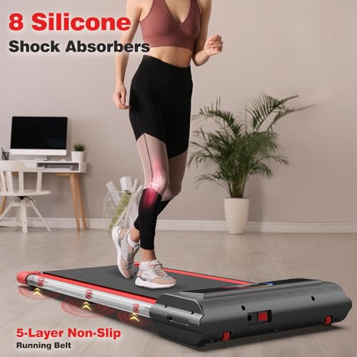 2 in 1 Walking Pad Treadmill with Remote Control 265LB Capacity R111