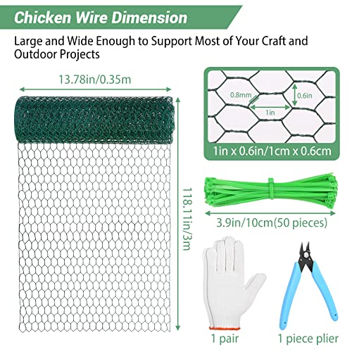 13.78 x 236 Inch Lightweight Galvanized Hexagonal Chicken Wire Mesh Q756