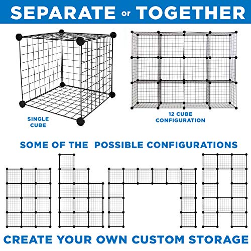 12-Cube Black Metal Wire Storage Organizer E503683
