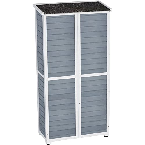 Outdoor Storage Cabinet Wood Metal Garden Shed 66" S468459