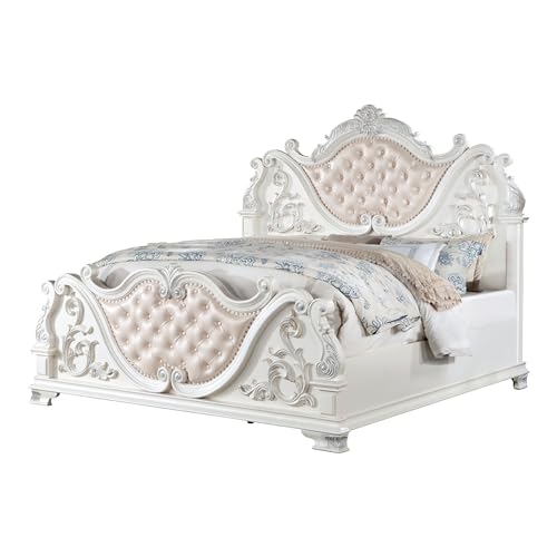 King-Size Wood 5-Piece Bedroom Set with Button-Tufted Headboard Y465550