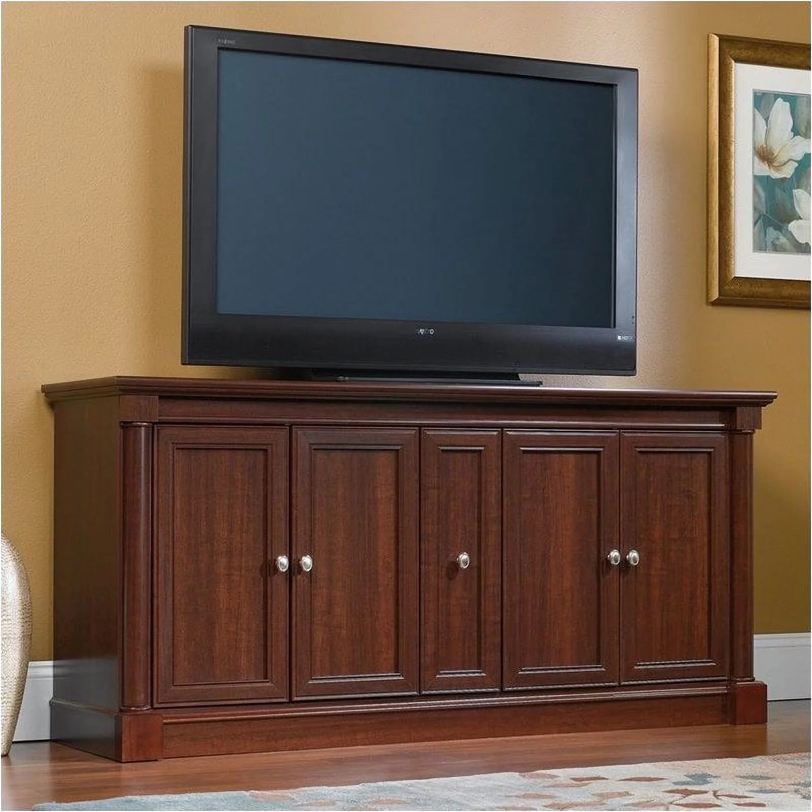 Cherry Entertainment Credenza with Cord Management T829924