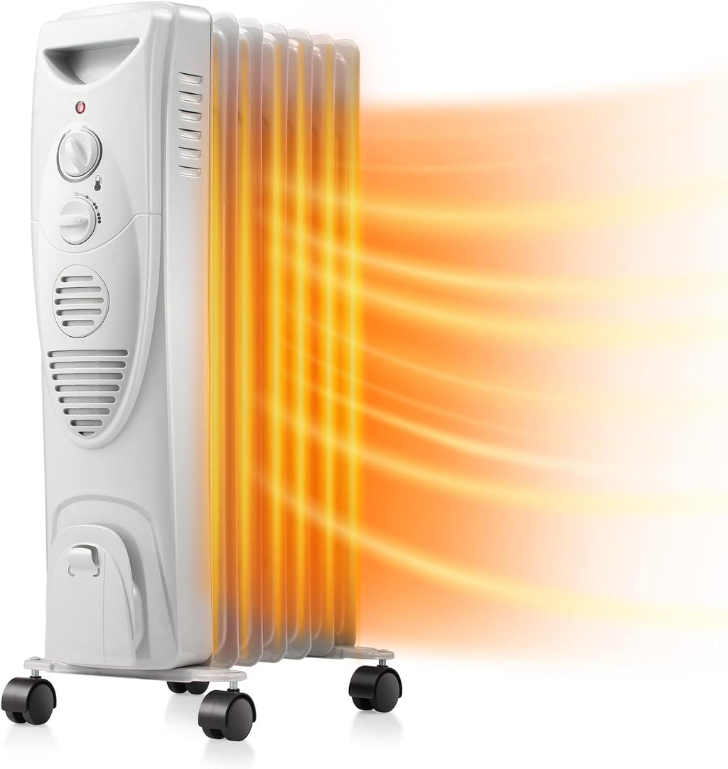 Grey Oil-Filled Radiator Heater, Pack of 2 J8197