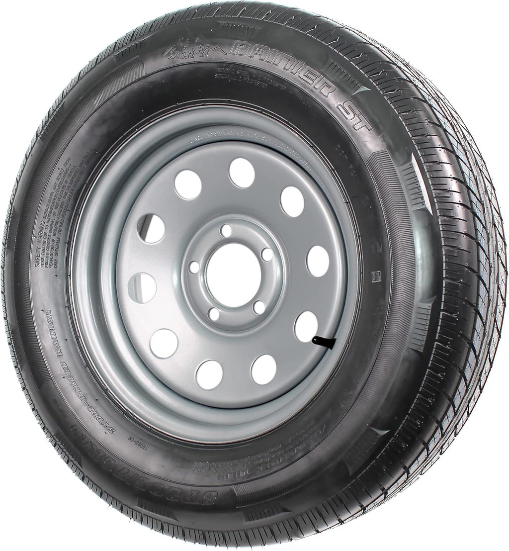 Gray Modular Trailer Tire On Rim ST205/75R15 5 Lug Wheel N9773