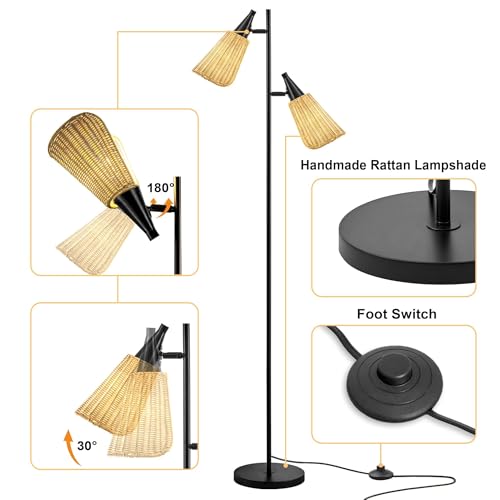 Gold Floor Lamp with Foot Switch Standing Lamp M73422