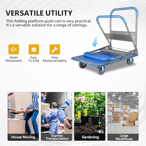 Foldable Push Cart Dolly 330 lbs. Capacity Hand Truck F1257