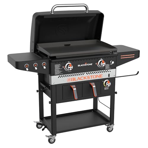 28 inch Black Stainless Steel Gas Griddle with Hood T3977