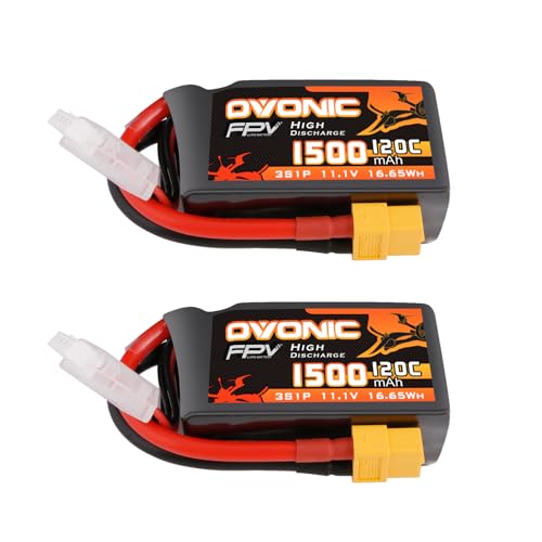 11.1V 1300mAh 3S RC Battery with XT60 Plug (2 Pack) N6422