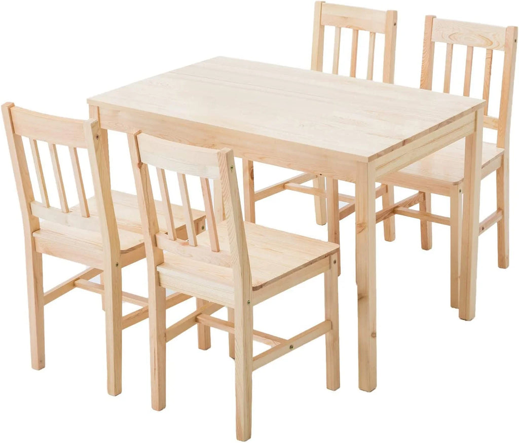 Pine Wood Dining Table Set with 4 Chairs L822018