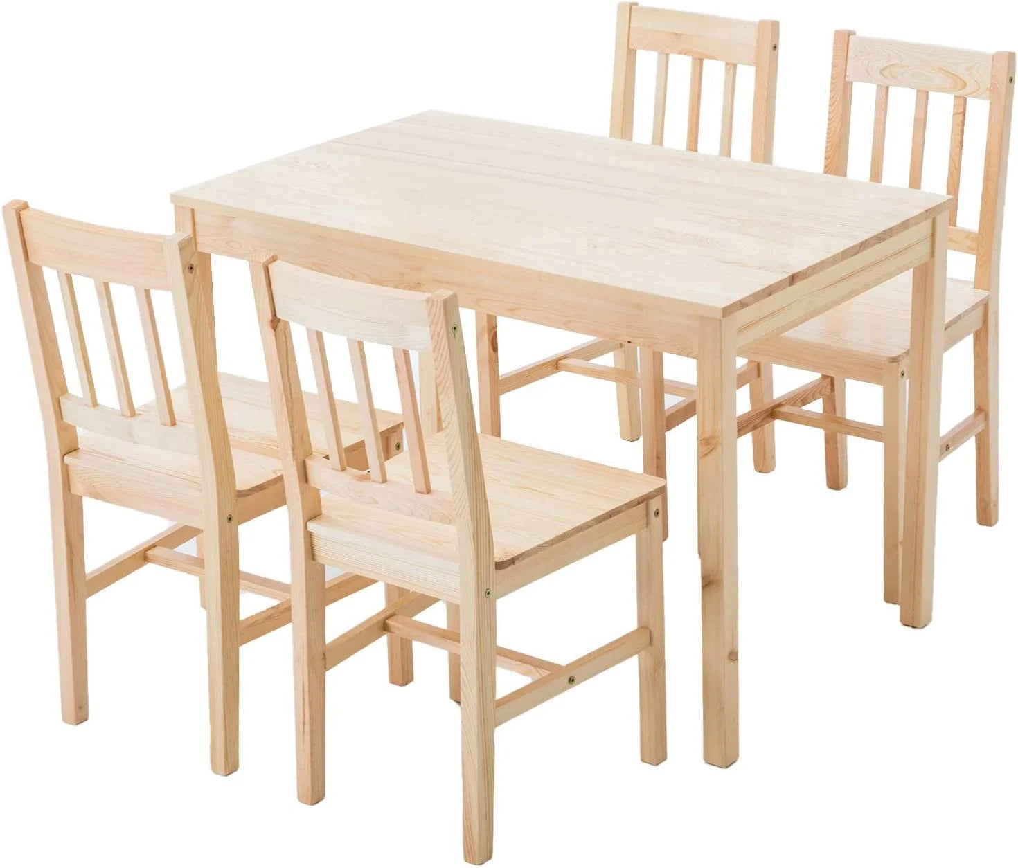 Pine Wood Dining Table Set with 4 Chairs L822018