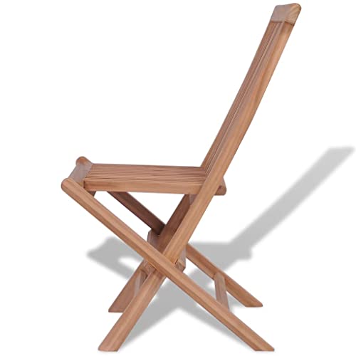 Folding Patio Chairs Set of 4 Solid Teak Wood Y642