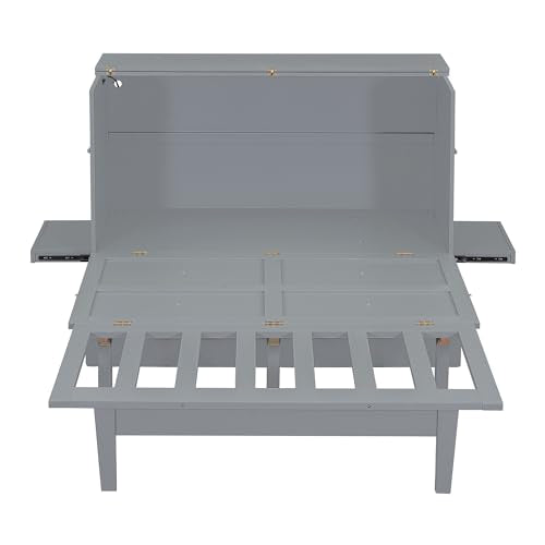 Gray Queen Size Wood Murphy Bed Z3345