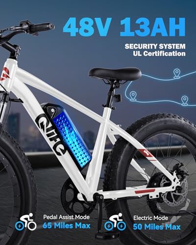 26x4.0 Fat Tire Electric Mountain Bike with 48V 13AH Battery X3123