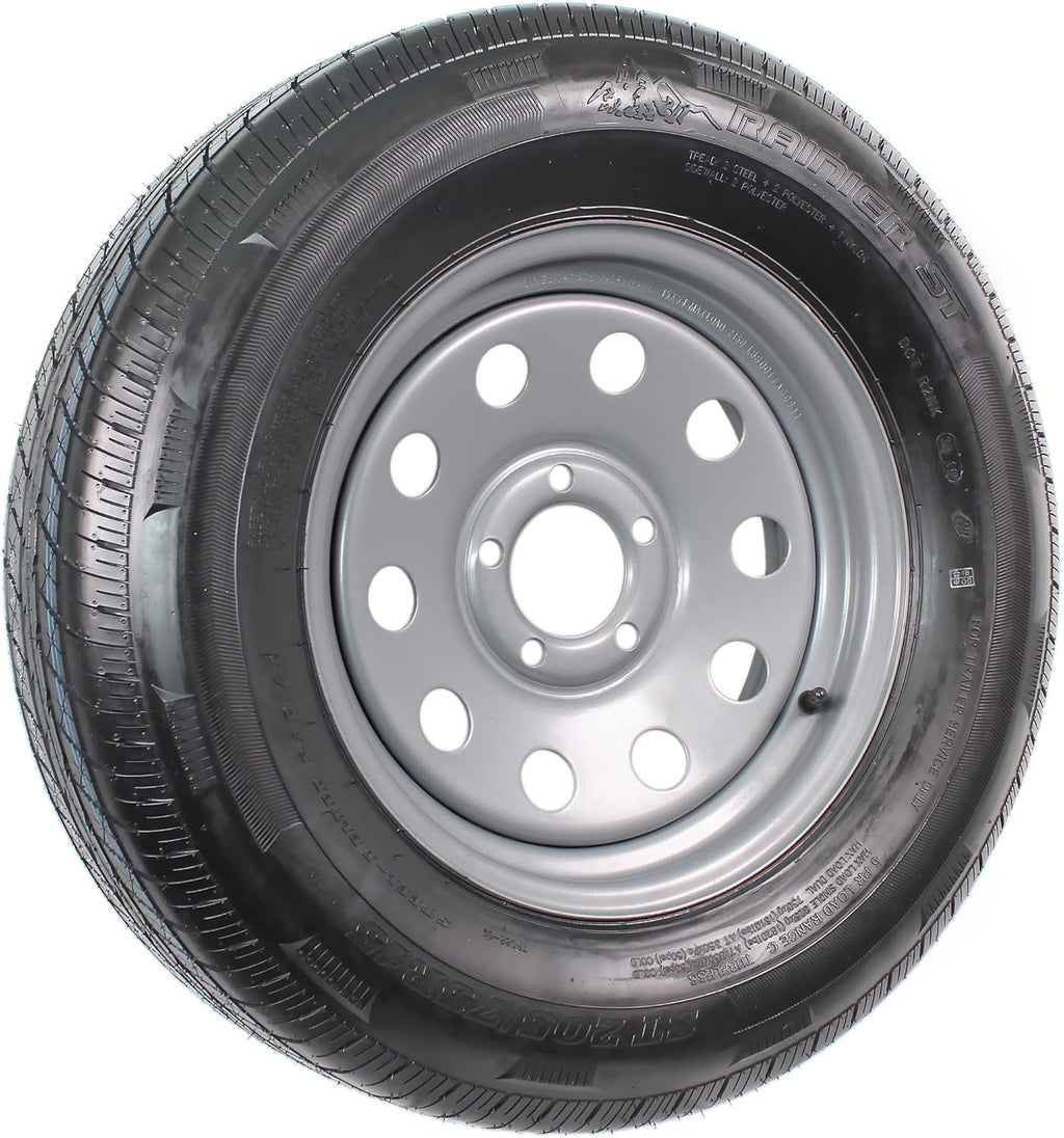 Gray Modular Trailer Tire On Rim ST205/75R15 5 Lug Wheel N9773