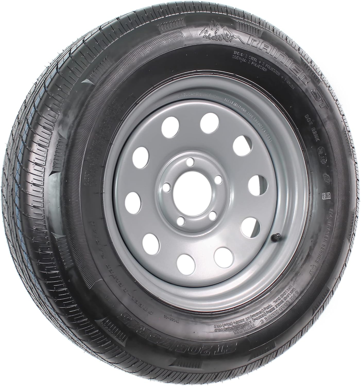 Gray Modular Trailer Tire On Rim ST205/75R15 5 Lug Wheel N9773