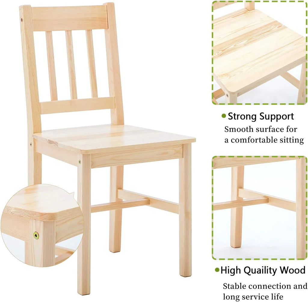 Pine Wood Dining Table Set with 4 Chairs L822018