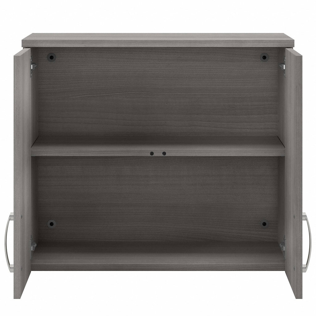 Platinum Gray Wall Cabinet with Doors and Shelves M9048