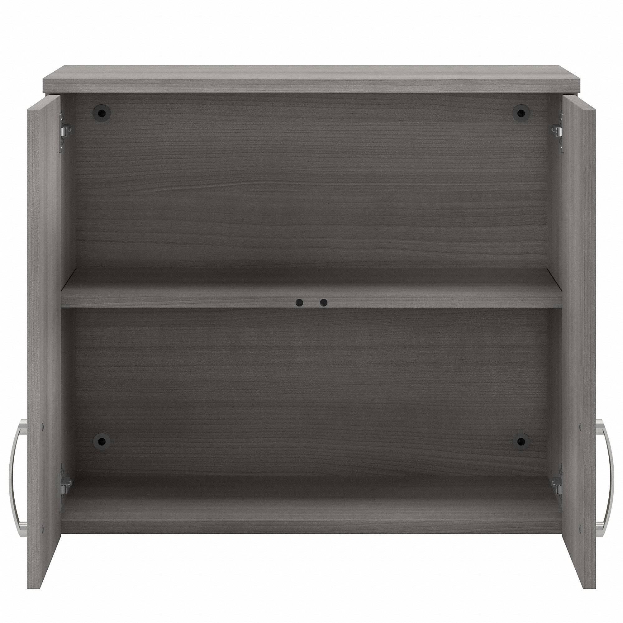 Platinum Gray Wall Cabinet with Doors and Shelves M9048