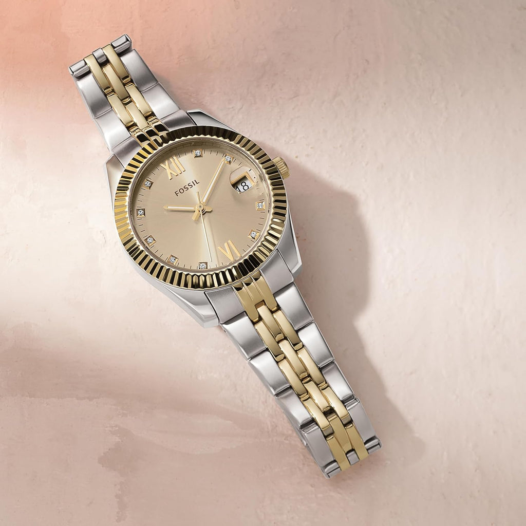 Gold Silver Stainless Steel Quartz Watch T573