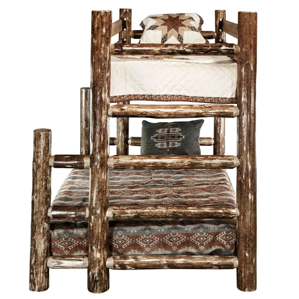 Brown Wood Twin over Full Bunk Bed A139830