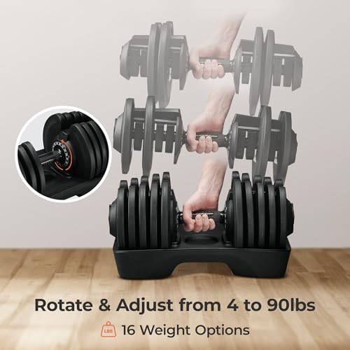 Adjustable Dumbbells 15Lb 25Lb 43Lb 55Lb 90Lb 6in1 G4562